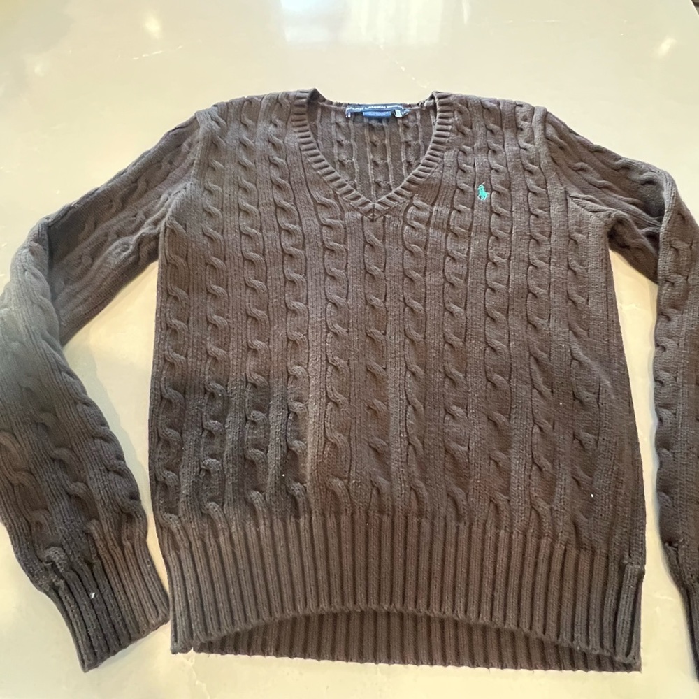 Ralph Lauren Brown V-Neck Sweater